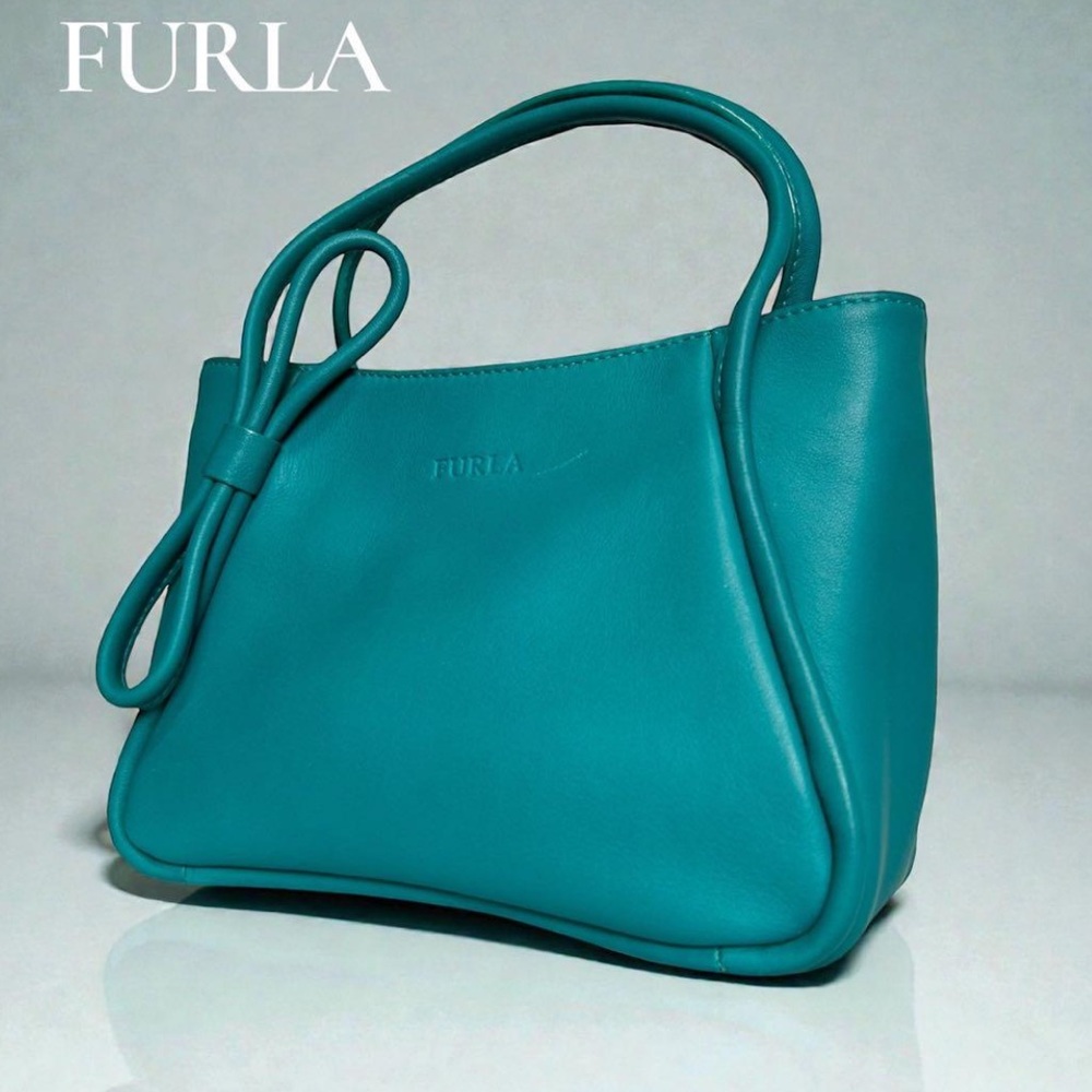 Furla Teal Leather Shoulder Bag